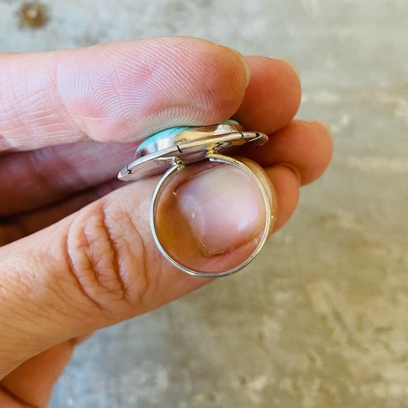♥️ Navajo ♥️ Donavan Skeets Sterling Silver & Sonoran Gold Turquoise Ring - Picture 8 of 15